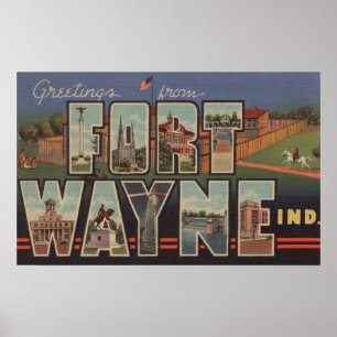 Ft. Wayne, Indiana - Large Letter Scenes 2 Poster