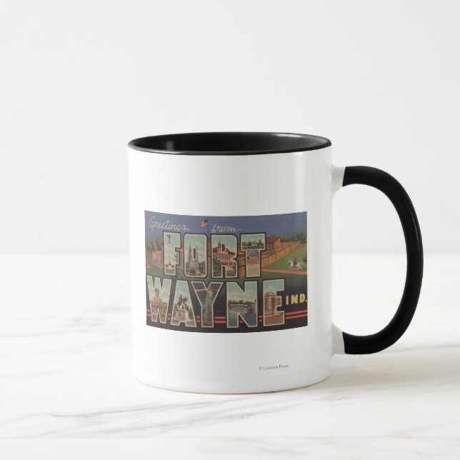 Ft. Wayne, Indiana - Large Letter Scenes 3 Mug (Right)