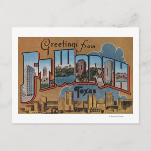 Ft. Worth, Texas - Large Letter Scenes Postcard
