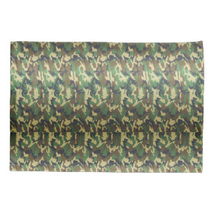 FTA Glossy Woodland Camouflage Camo Pattern Pillowcase