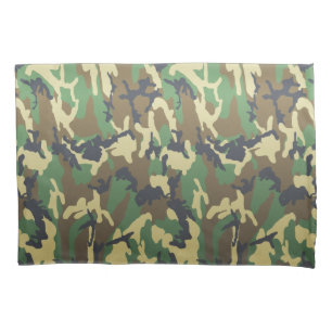 FTA Woodland Camouflage Camo Pattern Pillowcase