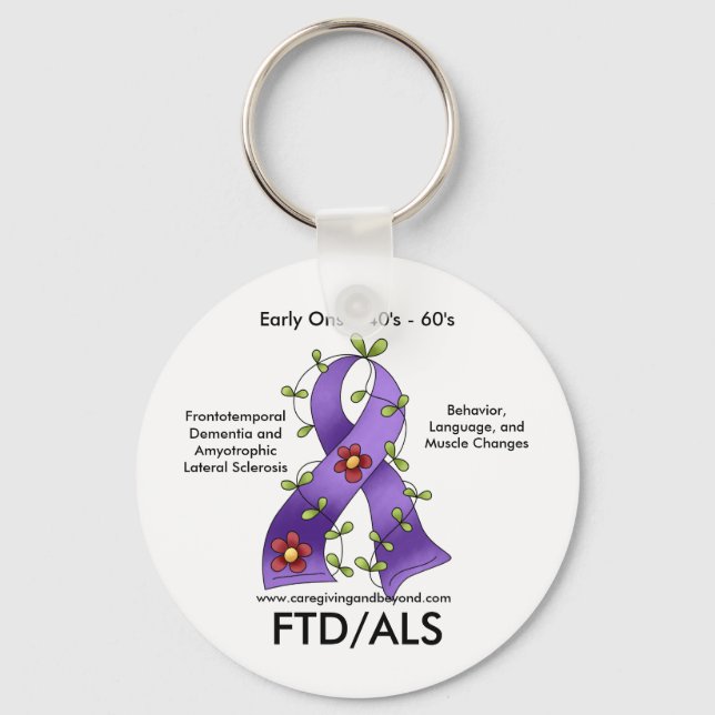 FTD/ALS Purple Ribbon Keychain (Front)