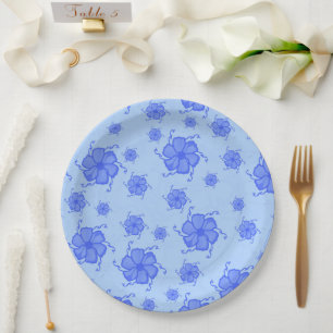 FTF Monochrome Paper Party Plates in Blue