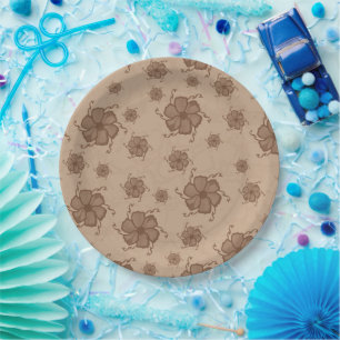 FTF Monochrome Paper Party Plates in Earthtones