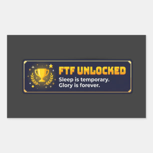 FTF Unlocked Funny Geocaching Achievement Gamer Gi Rectangular Sticker