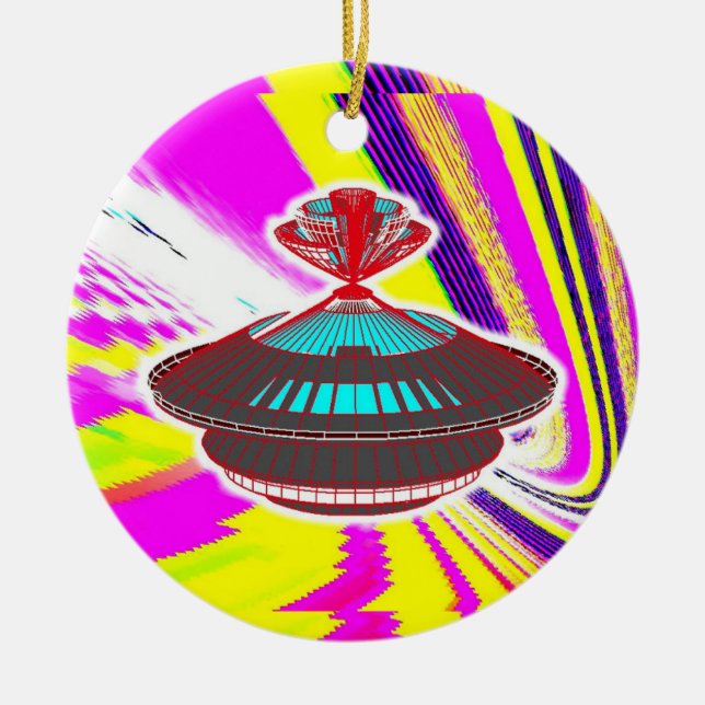 FTL Spaceship Ceramic Ornament (Front)