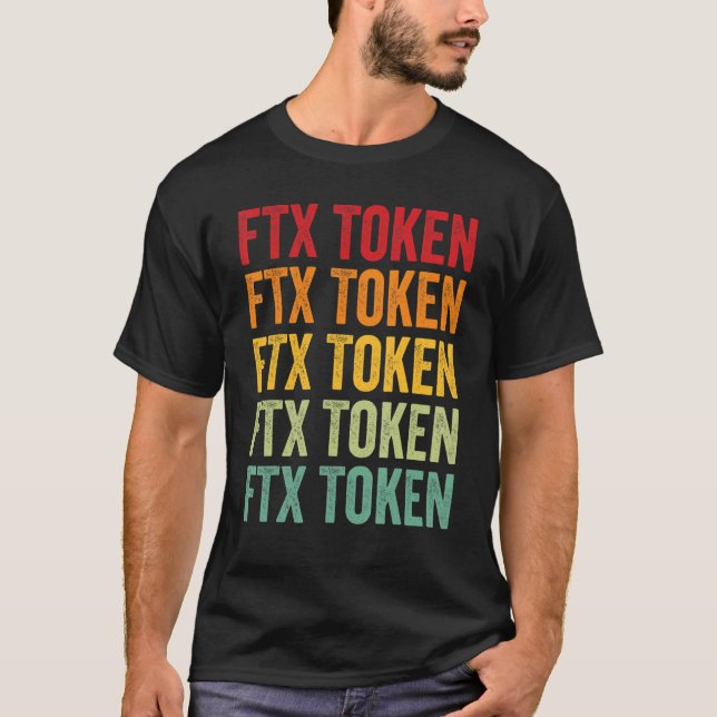 Ftx Token Crypto Rainbow Text Design T-Shirt (Front)