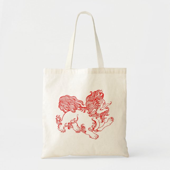 Fu Dog, Foo Dog Tote Bag (Front)