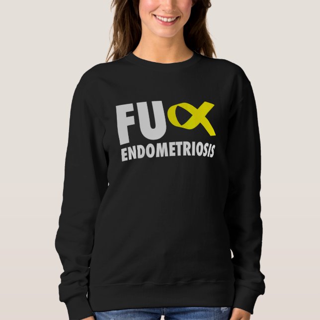 Fu Endometriosis Yellow Ribbon - Endometriosis Sweatshirt (Front)