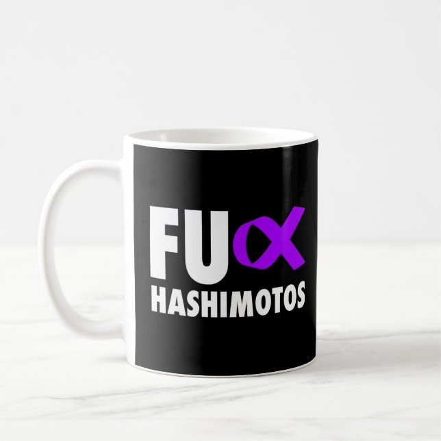 Fu Hashimotos Purple Ribbon - Hashimotos  Coffee Mug (Left)