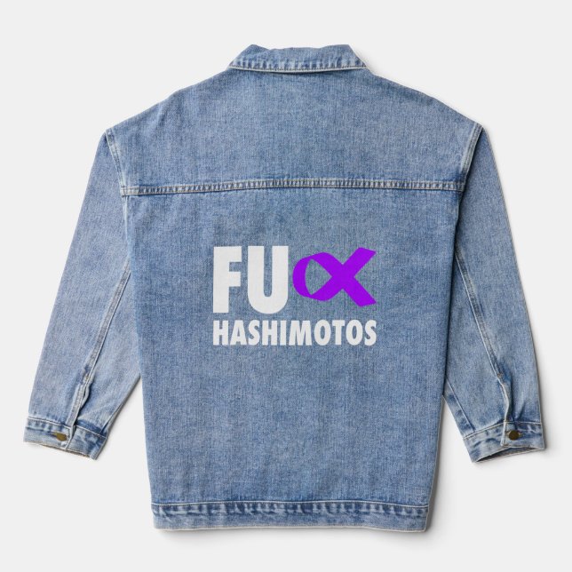 Fu Hashimotos Purple Ribbon - Hashimotos  Denim Jacket (Back)