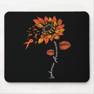 FU Leukaemia Awareness Sunflower Orange Ribbon Sar Mouse Pad
