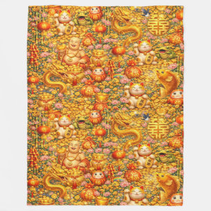Fu Luck and Happiness 0046236 Fleece Blanket