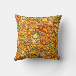Fu Luck and Happiness 0046237 Cushion