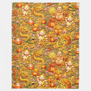 Fu Luck and Happiness 0046237 Fleece Blanket