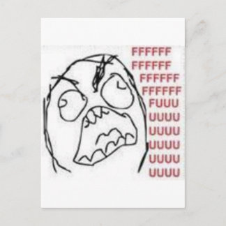 FU Rage Comic Postcard