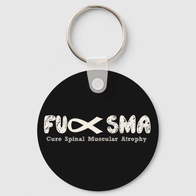 Fu SMA Awareness Ribbon Cream Key Ring (Front)