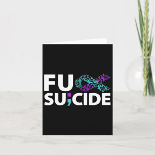 Fu Suicide Prevention Awareness Semicolon Ribbon  Card