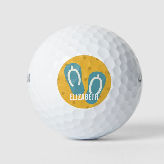 Fu Summer Flip-Flops, Personalised Golf Balls (Front)