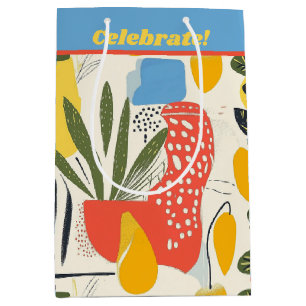 Fuavism Style Vibrant Colours Garden Pot Medium Gift Bag