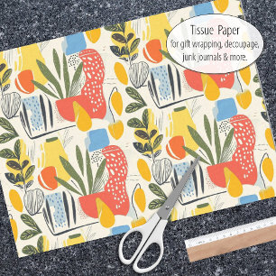 Fuavism Style Vibrant Colours Garden Pot Tissue Paper