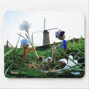 Fubbies in a mill plant a crown ball. mouse pad