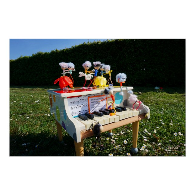 Fubbies on the piano making and dancing music. poster (Front)