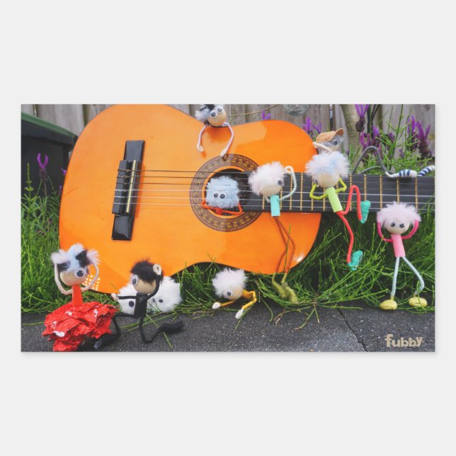 Fubby creations dancing Paso Doble and making musi Rectangular Sticker (Front)