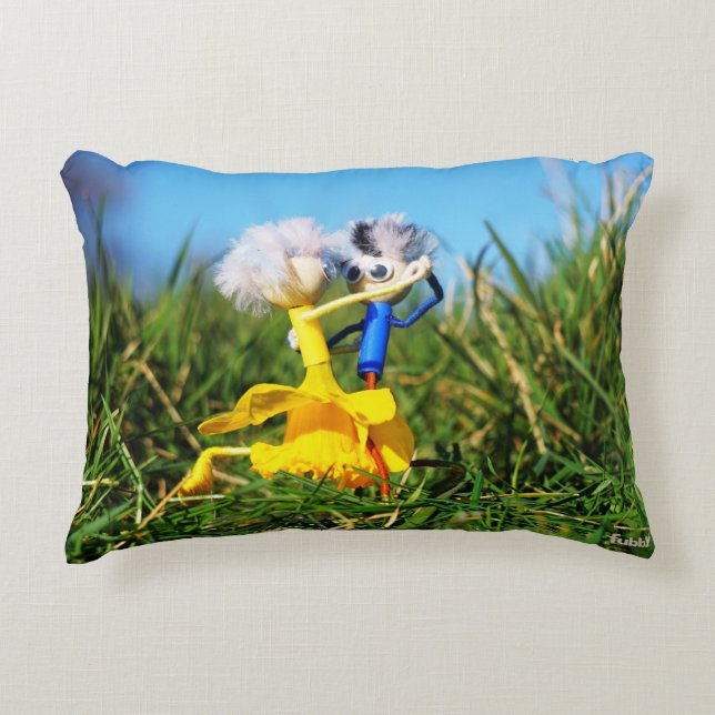 Fubby dolls dancing with Narcissendress. Decorative Cushion (Front)