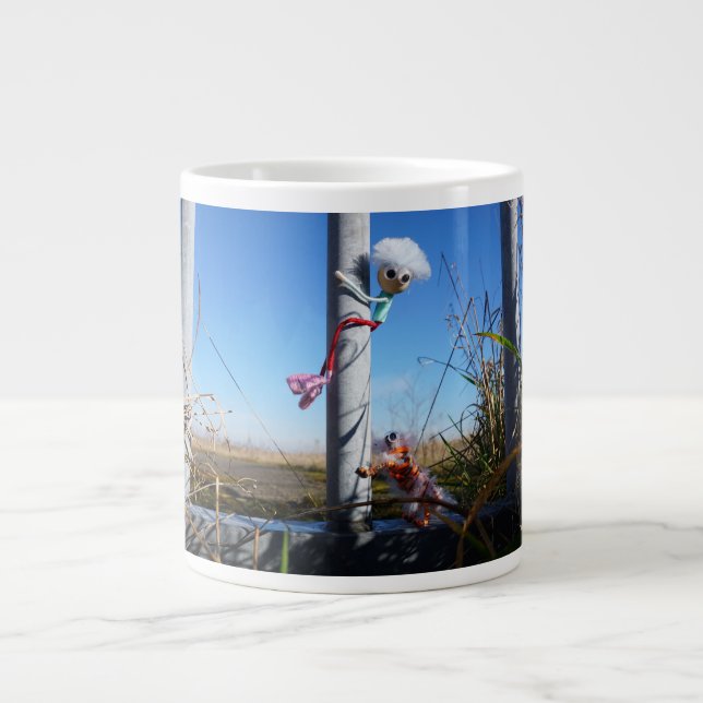 Fubby fantasy, fleeing an animal. large coffee mug (Front)