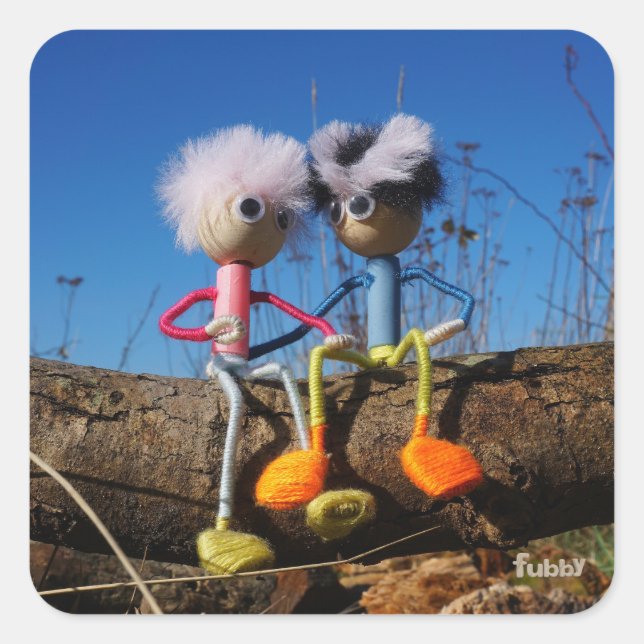 Fubby pair that's romantically in love. square sticker (Front)