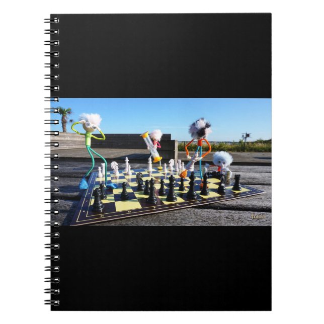 Fubby playing chess game. notebook (Front)