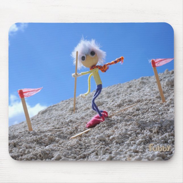 Fubby puppeteer who is skiing. mouse pad (Front)