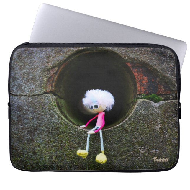 Fubby puppetry sitting in a wall. laptop sleeve (Front)