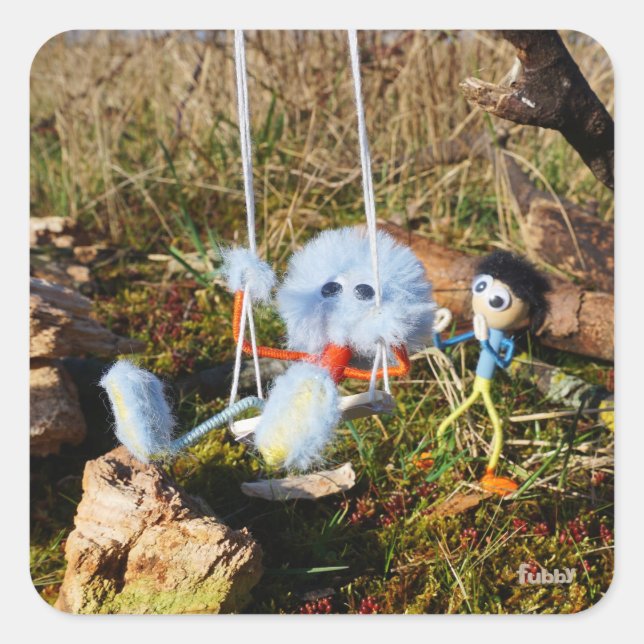 Fubby sample on the rocking. square sticker (Front)