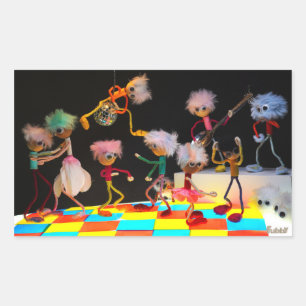 Fubby's at the disco, enjoying a night out. rectangular sticker