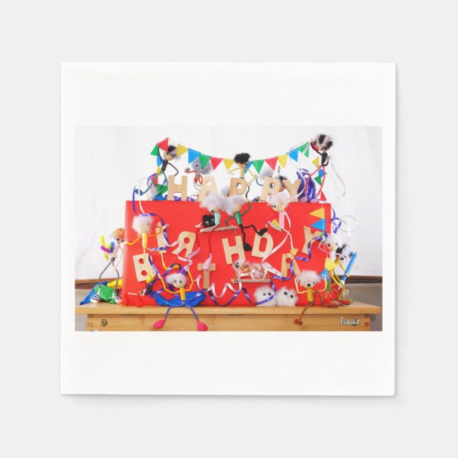 Fubby's celebrating for birthday. napkin (Front)