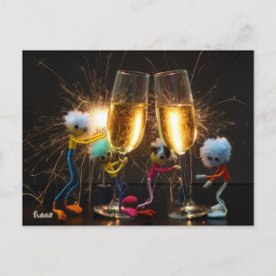 Fubby's celebrating with fireworks. postcard