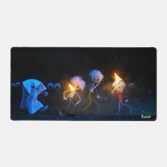 Fubby's on the haunting, hallowed joke. desk mat (Front)