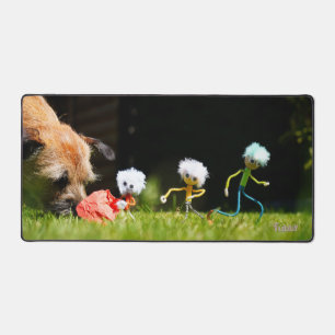 Fubby's play a parody with dog as bull. desk mat