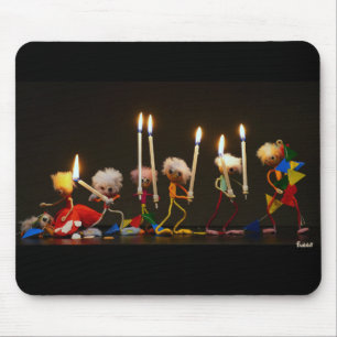 Fubby's that festively walking around with candles mouse pad
