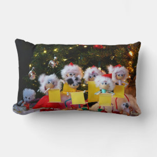 Fubby's that form a Christmas choir for the Christ Lumbar Cushion