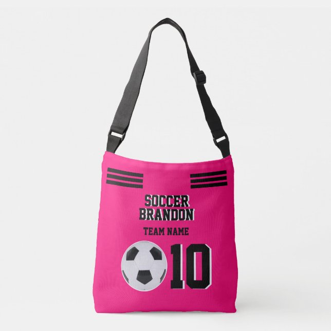 Fuchia soccer tote bag sport football monogram a  (Front)