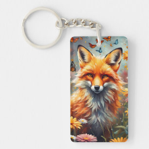 Fuchs auf der Wiese Key Ring