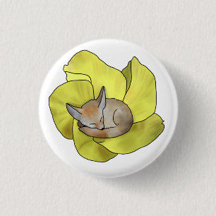 Fuchs in Blüte 3 Cm Round Badge