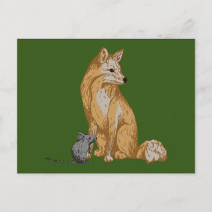 Fuchs Maus fox mouse Postcard