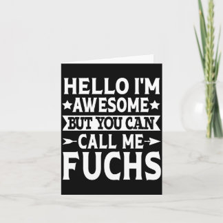 Fuchs Surname Call Fuchs Family Team Last Name Card