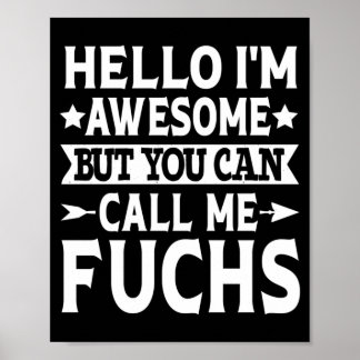 Fuchs Surname Call Fuchs Family Team Last Name Poster