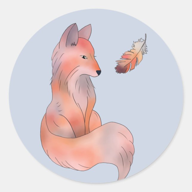 Fuchs und Feder Classic Round Sticker (Front)