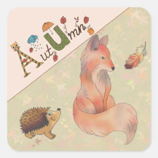 Fuchs und Feder, personalisiert Square Sticker